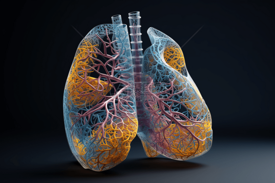 呼吸治疗研究的肺部模型图片