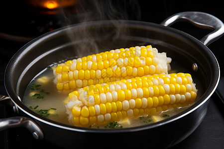 美味的煮玉米图片