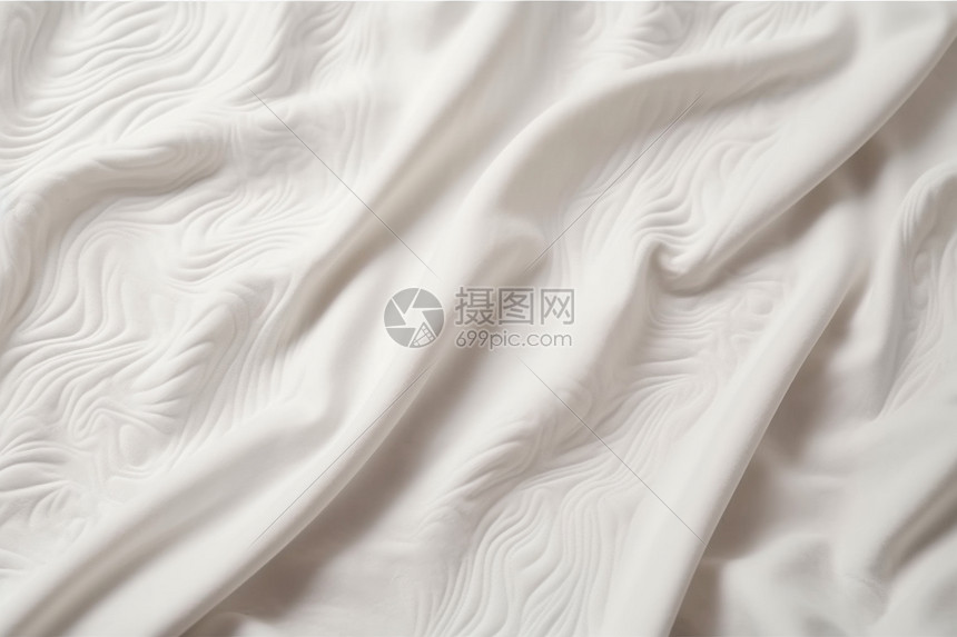 波浪白色棉桌布图片