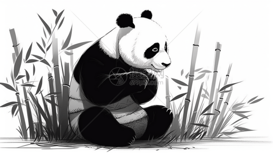 黑白色的熊猫图片