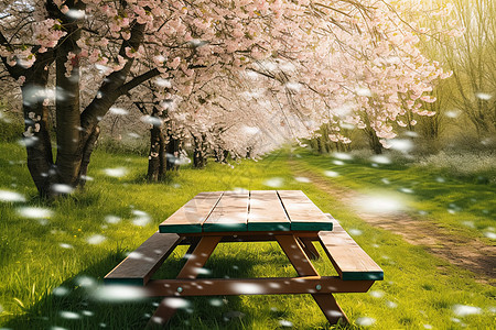春天郊外的樱花树图片