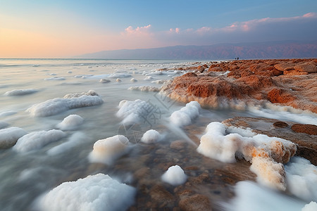 死海漂浮死海风景背景