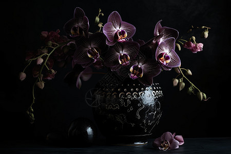 花瓶中的兰花图片