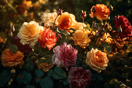 花园里的各种玫瑰图片