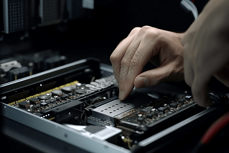 技术人员维修服务器硬盘图片