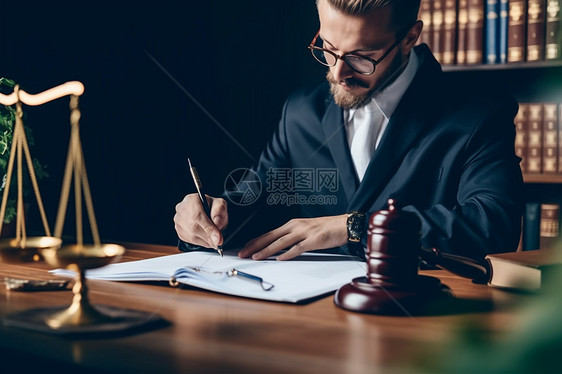 签署文件的律师图片