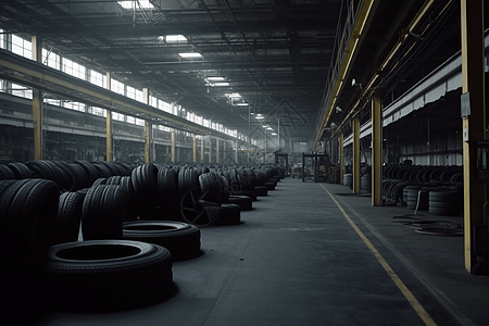 橡胶制造大型工厂内部特写图图片