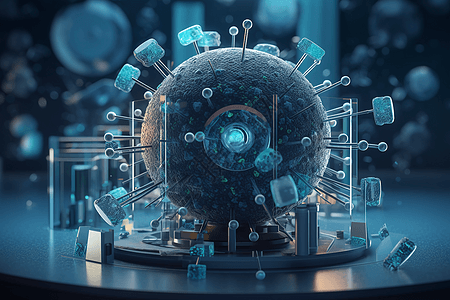 病毒细胞3D模型图片