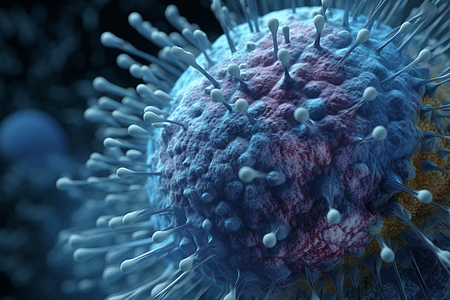 3D球形触角病毒图片