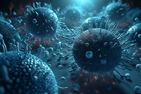 3D医学病毒细菌模型图片