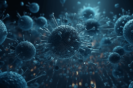 3D医学病毒细胞模型图片