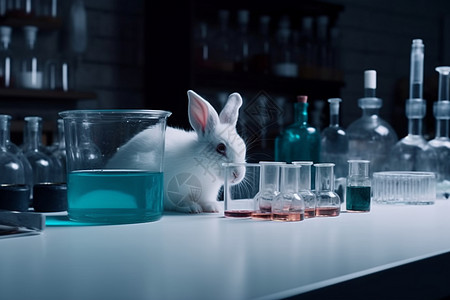 实验室的小白兔科学实验图片