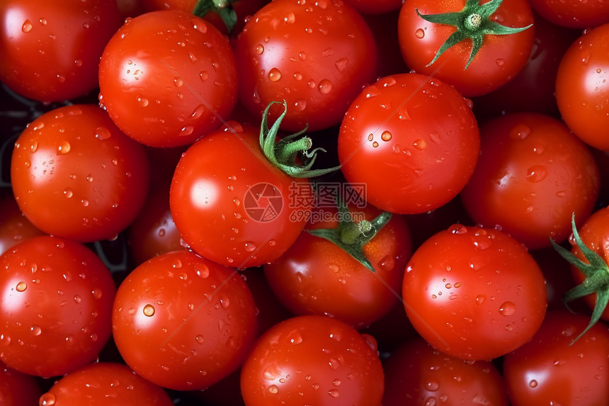 西红柿排列在市场上图片