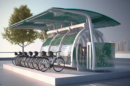 太阳能自行车充电背景图片