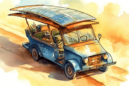 太阳能敞篷汽车图片