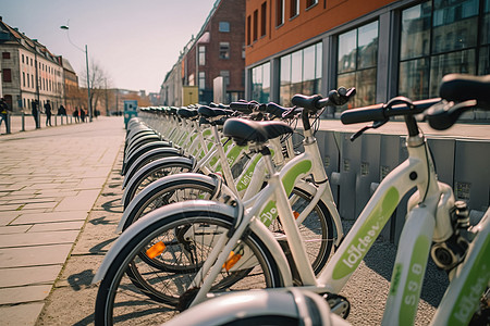 城市公共电动自行车图背景图片