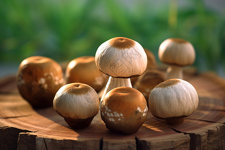 木头草蘑菇图片