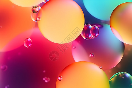 抽象气泡彩色模糊创意背景图片