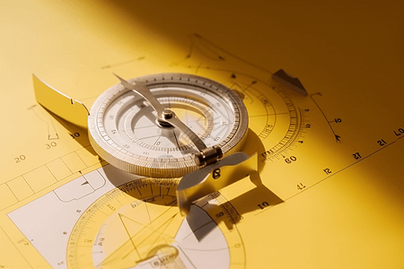 量角器和指南针图图片