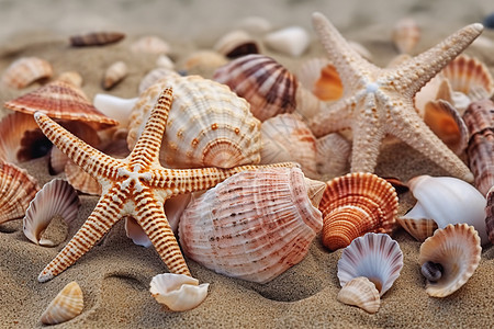 漂亮的海星贝壳图片