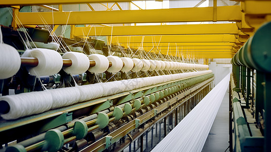纺织厂工业织造生产车间实拍高清图片