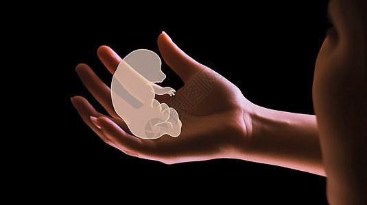 胚胎在女人的手图片