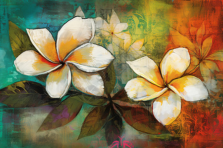 素馨花在色彩鲜艳的背景下高清图片