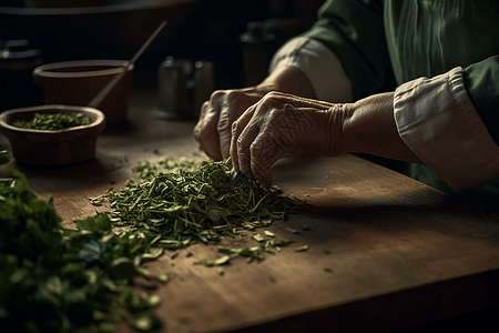 研磨中草药特写图片背景图片