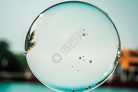 透明圆形结晶水3D概念图背景图片