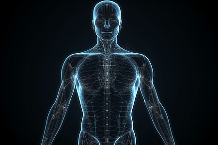 人体的子午线系统抽象图高清图片
