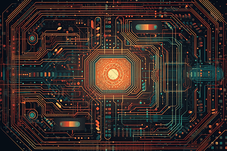 芯片几何图案的插图背景图片