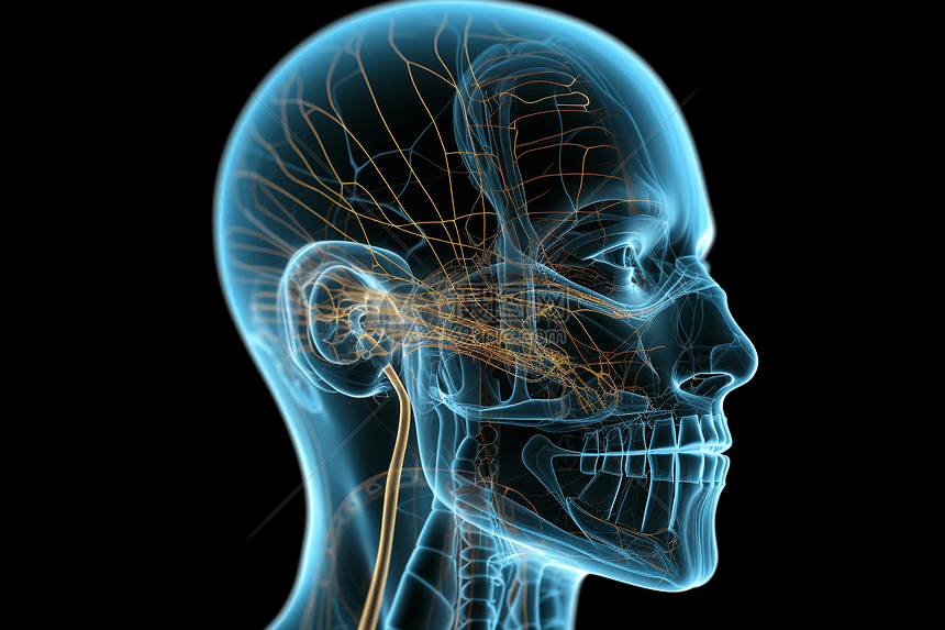 面部和头部能量通道的图示图片
