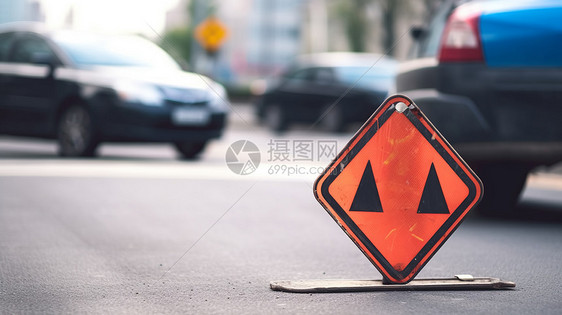 交通事故三角警示标志图片