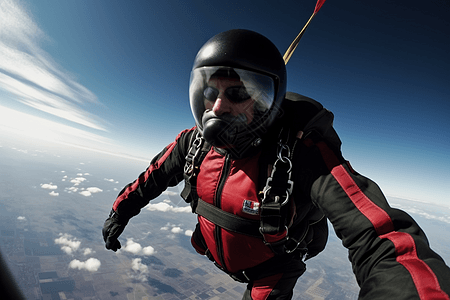 空中的跳伞运动员背景图片