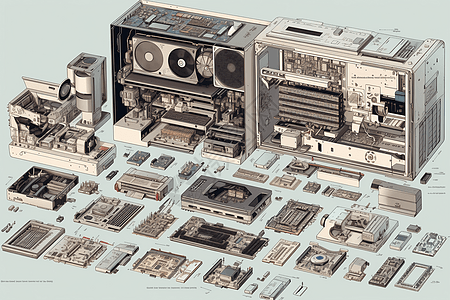 计算机的分解插图图片