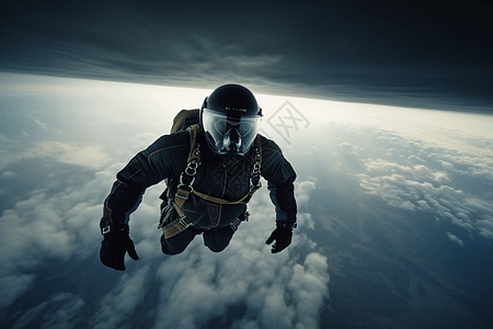 自由落体的跳伞运动员图背景图片