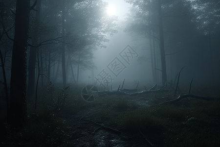 昏暗的幽灵森林图片