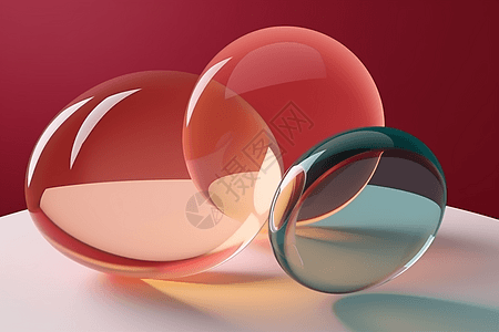 圆形玻璃形态效应3D概念图图片