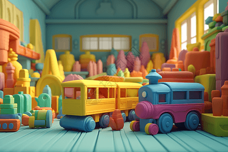 多彩玩具火车图片
