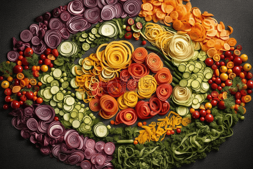 螺旋图案的蔬菜的图片