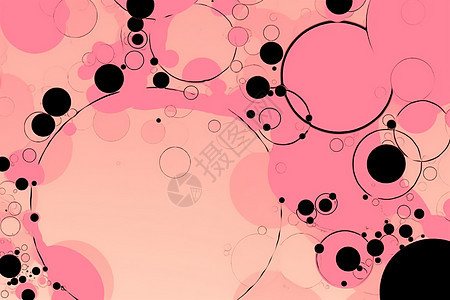 黑色圆点的粉色抽象背景图片