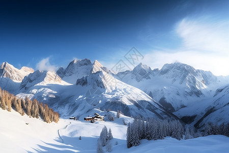 冬季雪山风景图片