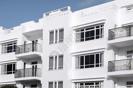 白色的公寓楼建筑高清图片