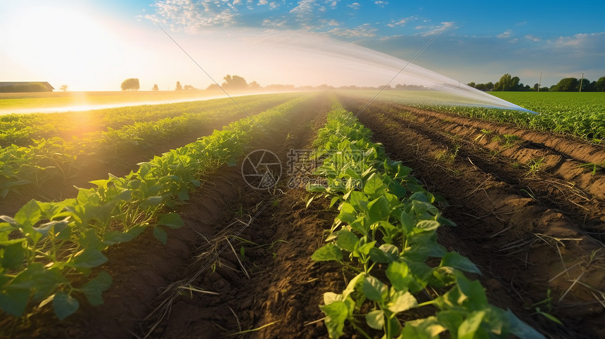 大豆作物的灌溉系统图片