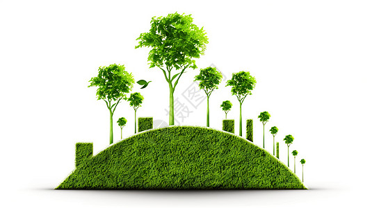 绿色生态经济增长3D概念图图片