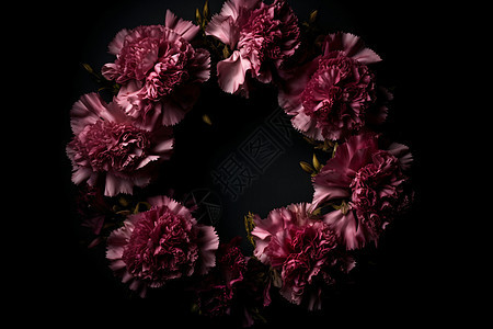 黑色背景中的康乃馨图片