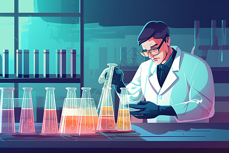 实验室内研究的科学家图片