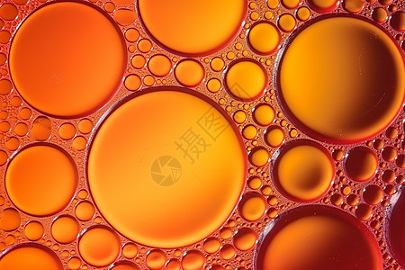 抽象橙色气泡纹理图片