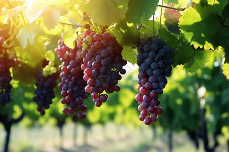 成熟的葡萄葡萄果园高清图片