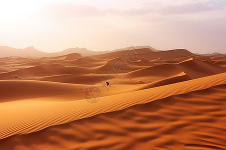 广阔的沙漠风景图片
